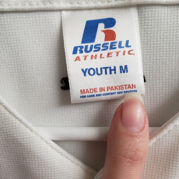 💕 Russell Athletic White Jersey Youth Size Medium - Picture 7 of 11